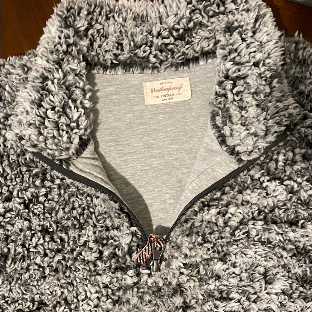 Weatherproof Vintage Gray Sherpa Pullover